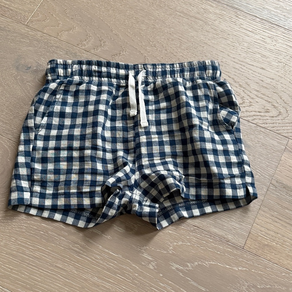 Kids Navy Check Casual Shorts - Unbranded
